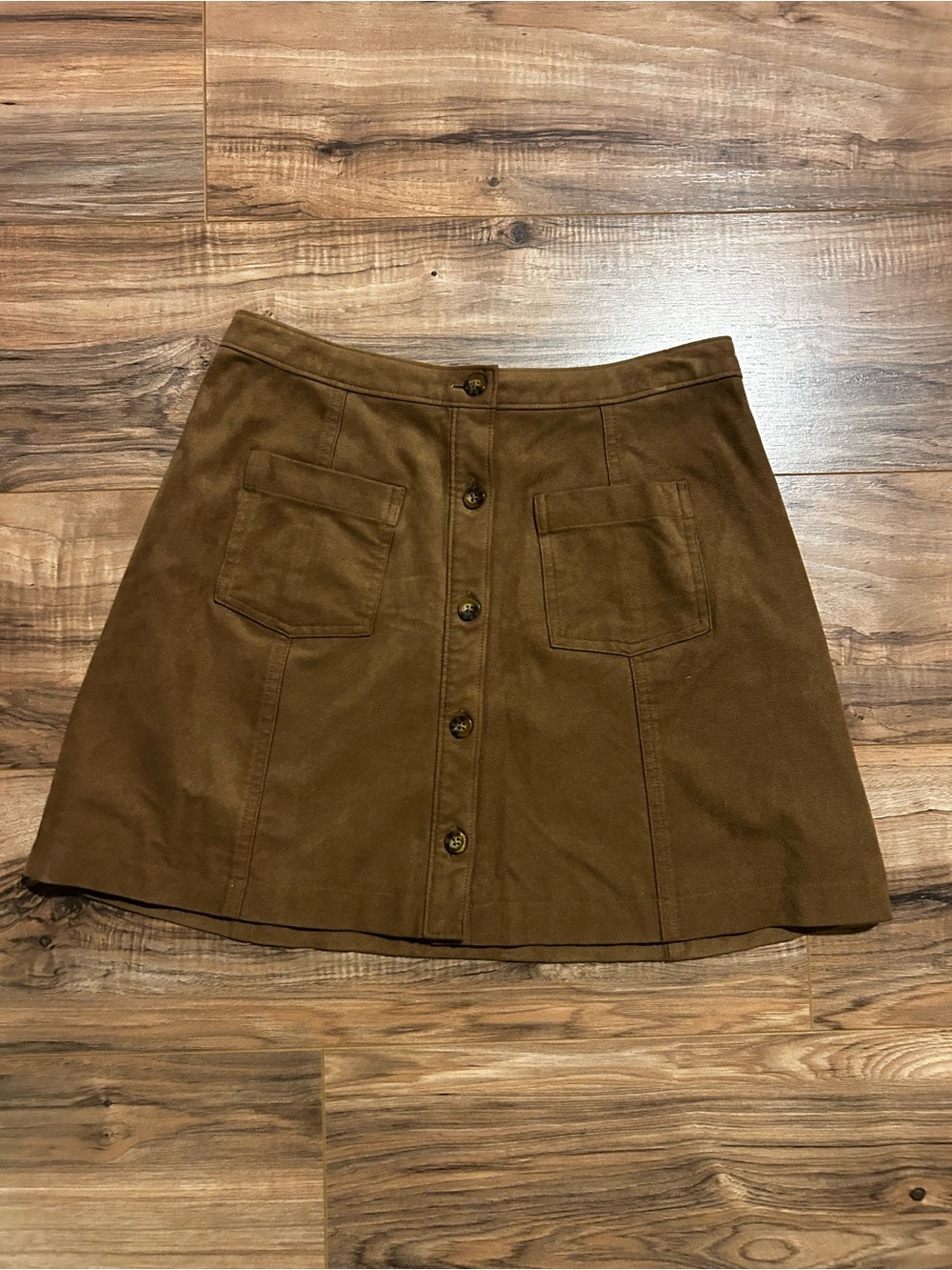 Abercrombie & Fitch Brown Button-Front A-Line Skirt